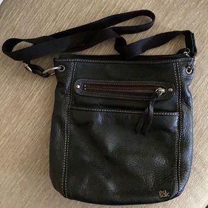 The Sak black leather crossbody purse